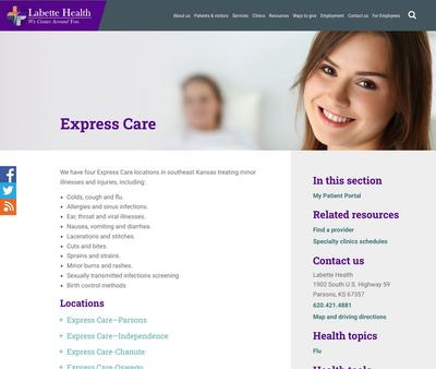 STD Testing at Labette Health Express Care—Parsons