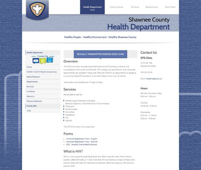 STD Testing at Shawnee County STD Clinic.