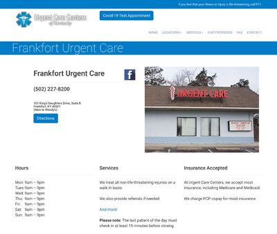 STD Testing at Frankfort Urgent Care (Urgent Care of KY)