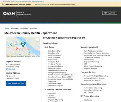 STD Testing at McCracken County Health Department