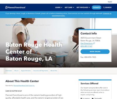 STD Testing at Planned Parenthood Gulf Coast Incorporated (Baton Rouge Health Center)