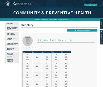 STD Testing at Livingston Parish Health Unit