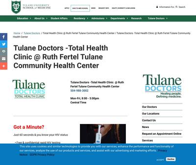 STD Testing at Tulane T-Cell Clinic