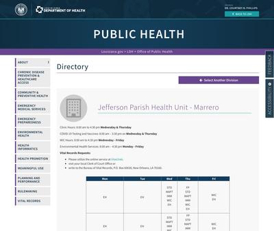 STD Testing at Jefferson Parish Health Unit - Marrero