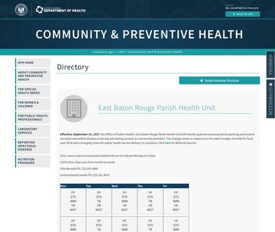 STD Testing at East Baton Rouge Parish Health Unit