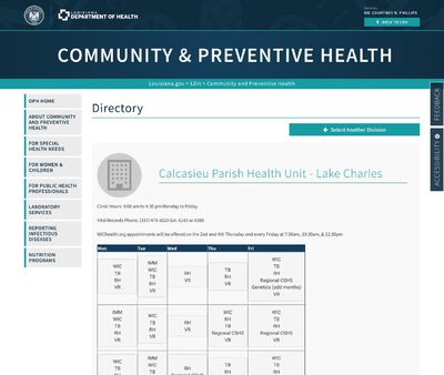 STD Testing at Louisiana Department of Health and Hospitals (Calcasieu Parish Health Unit)