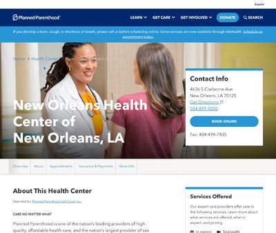 STD Testing at New Orleans Health Center of New Orleans, LA