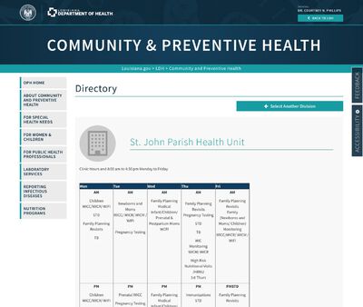 STD Testing at St. John Parish Health Unit