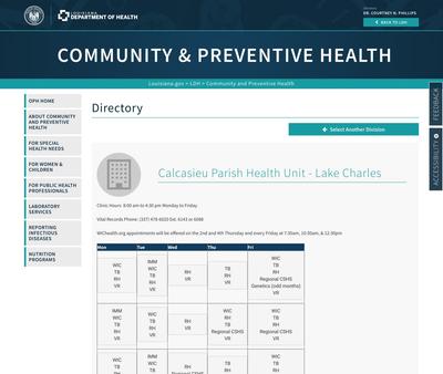 STD Testing at Louisiana Department of Health - Calcasieu Parish Health Unit, Lake Charles