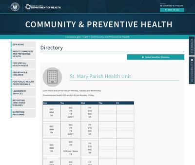 STD Testing at Louisiana Department of Health- St Mary Parish Health Unit