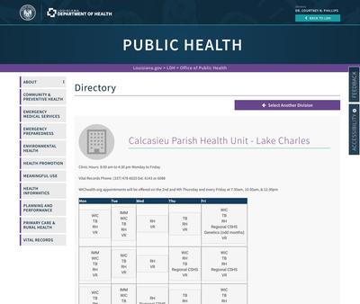 STD Testing at Louisiana Department of Health:Calcasieu Parish Health Unit