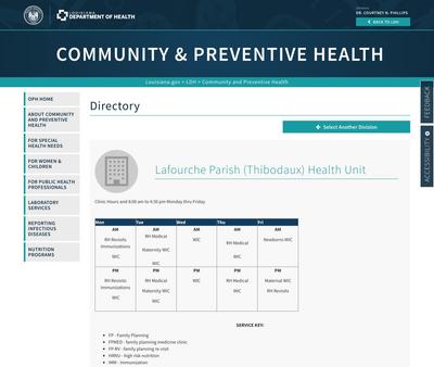 STD Testing at Louisiana Department of Health-Lafourche Parish Health Unit