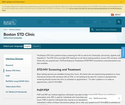 STD Testing at Boston STD Clinic / Boston Medical Center