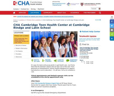 STD Testing at CHA Teen Health Center at Cambridge Rindge and Latin
