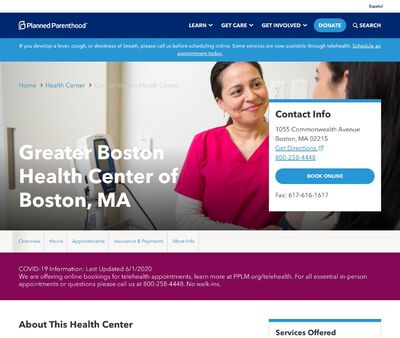 STD Testing at Planned Parenthood - Greater Boston Health Center of Boston, MA