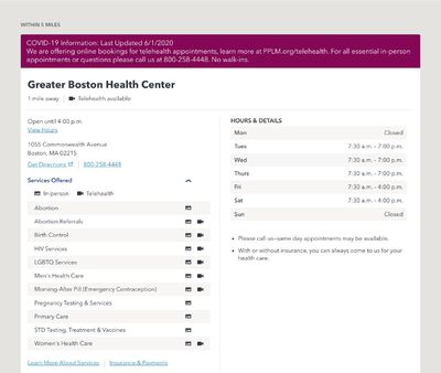 STD Testing at Planned Parenthood – Greater Boston Health Center