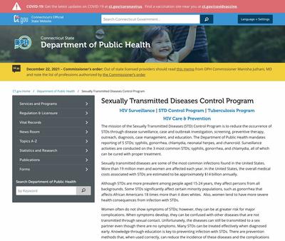 STD Testing at Connecticut Department of Public Health