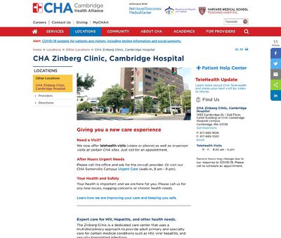 STD Testing at Cambridge Health Alliance (CHA) - Zinberg Clinic