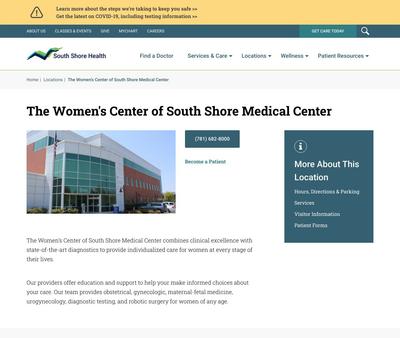 STD Testing at The Women’s Center of South Shore Medical Center
