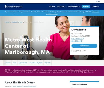 STD Testing at Metro West Health Center of Marlborough, MA