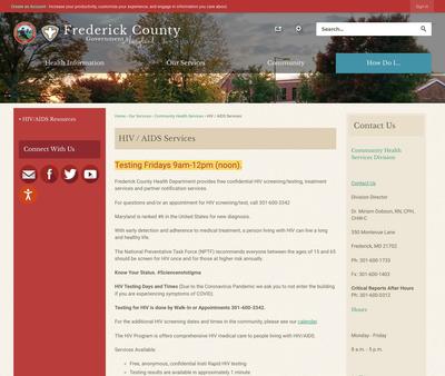 STD Testing at Frederick County Health Department