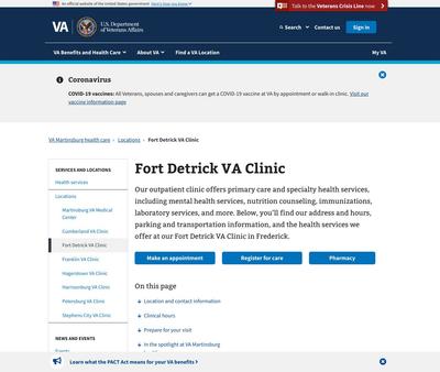 STD Testing at Fort Detrick VA Clinic