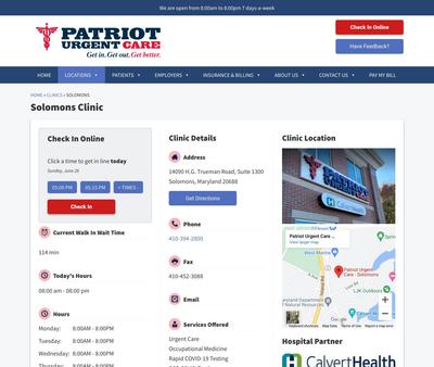 patriot urgent care prince frederick md