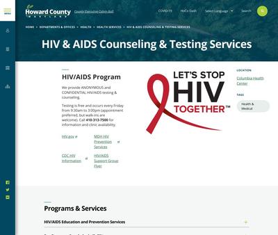 STD Testing at Howard County Health Department