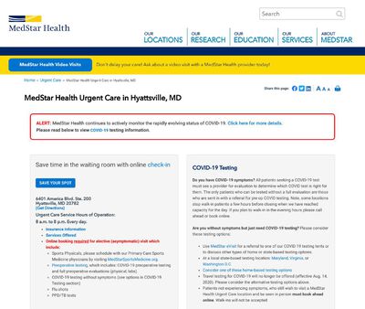 STD Testing at MedStar PromptCare at Hyattsville