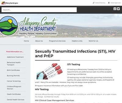 STD Testing at Allegany County Health Department