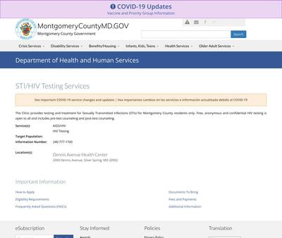 STD Testing at Montgomery County Health Department