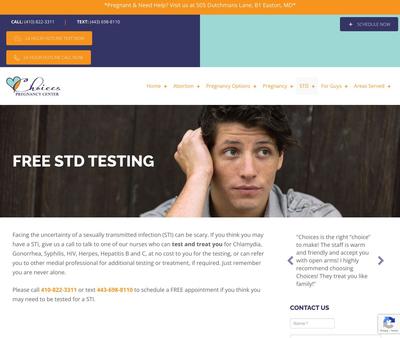 STD Testing at Choices Pregnancy Center of Easton