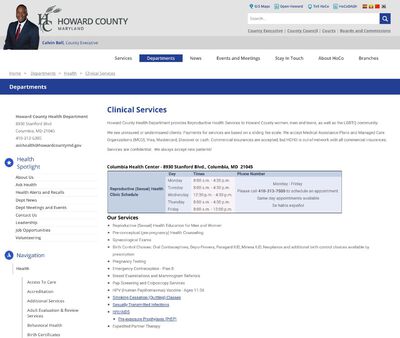 STD Testing at Howard County Health Department