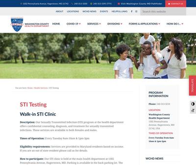 STD Testing at Washington County Health Department