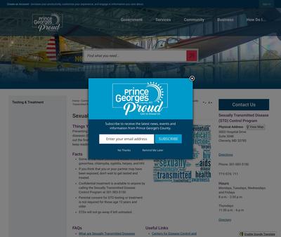 STD Testing at Prince George's County Health Department