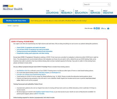 STD Testing at MedStar Health Urgent Care in Capitol Hill