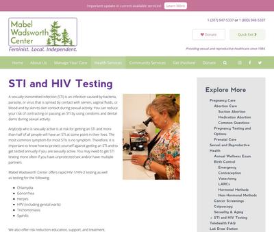 STD Testing at Mabel Wadsworth Center
