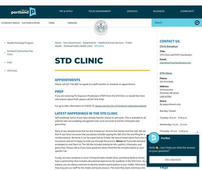 STD Testing at Portland Public Health Division