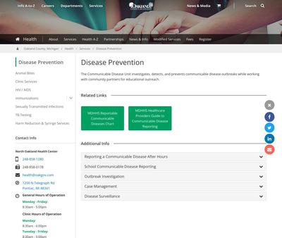 STD Testing at Oakland County Health Division North Oakland Health Center Pontiac Office