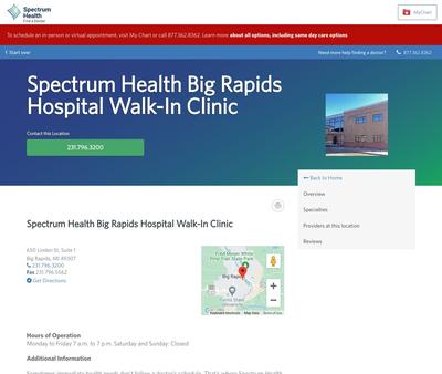 STD Testing at Spectrum Health Big Rapids Hospital Walk-In Clinic