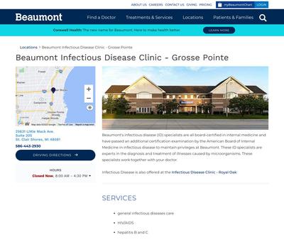 STD Testing at Beaumont Infectious Disease Clinic - Grosse Pointe