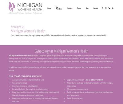 STD Testing at Michigan Women's Health Institute