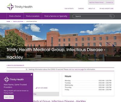STD Testing at Trinity Health Medical Group, Infectious Disease - Hackley