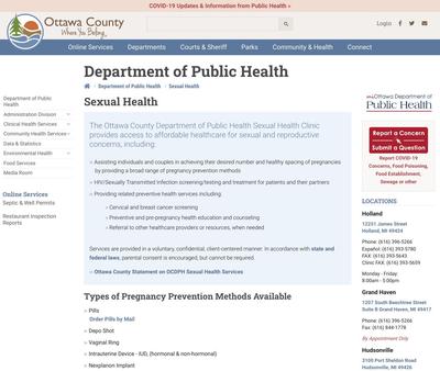 STD Testing at Ottawa County Department of Public Health