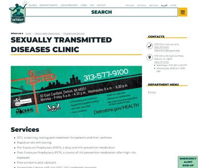 STD Testing at Detroit Public Health STD Clinic