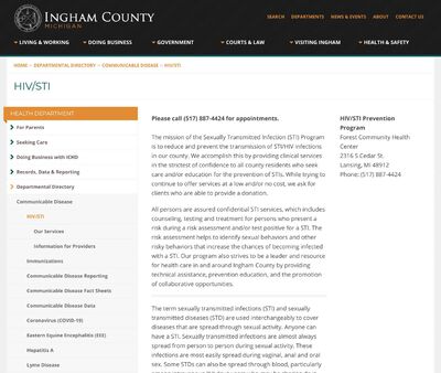 STD Testing at Ingham County Health Department
