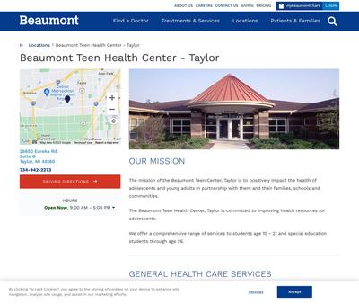 STD Testing at Beaumont Teen Health Center - Taylor