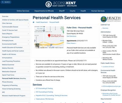 STD Testing at Kent County Health Department