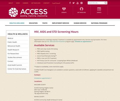 STD Testing at Access Ferndale