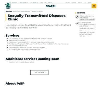 STD Testing at Detroit Health Department